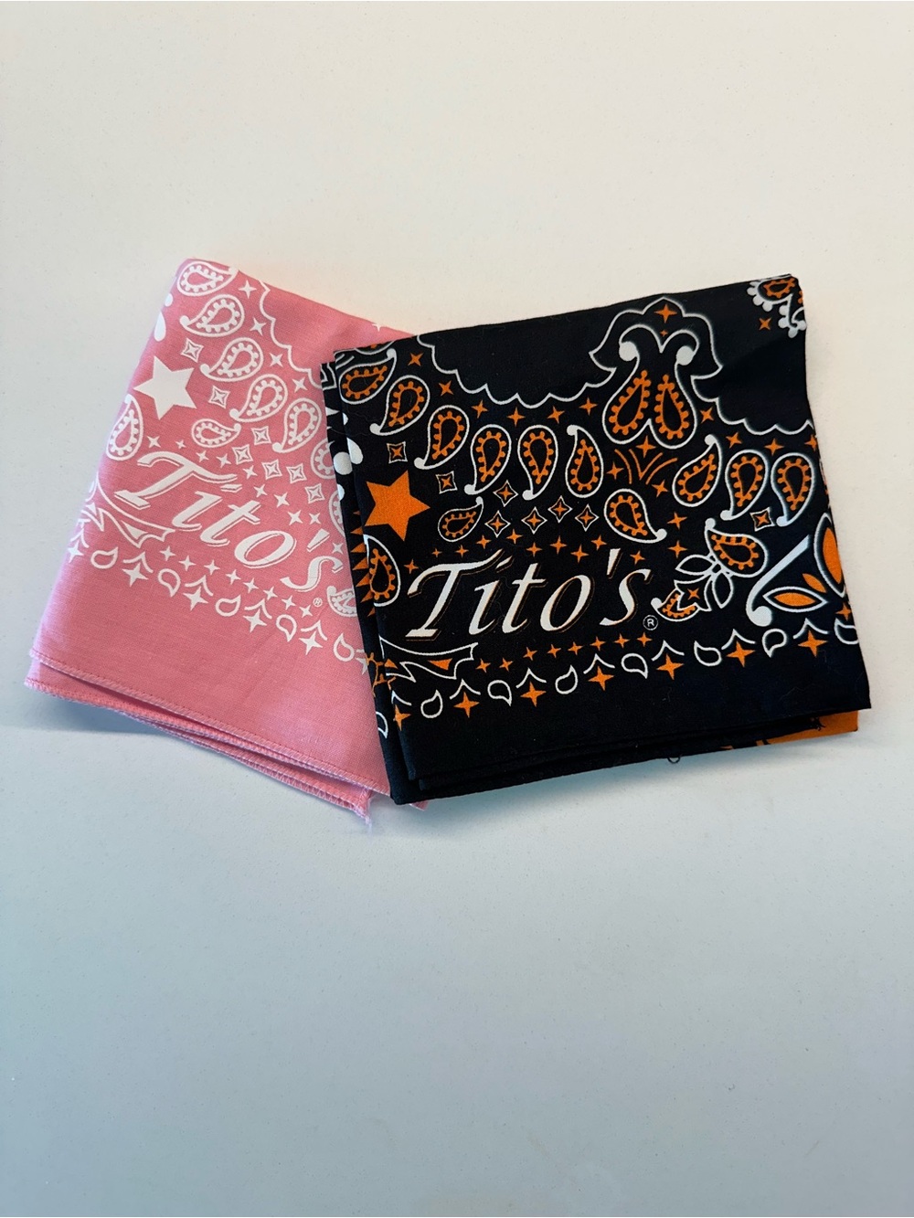 Tito's Bandana Set — Pink & Black Paisley Scarves